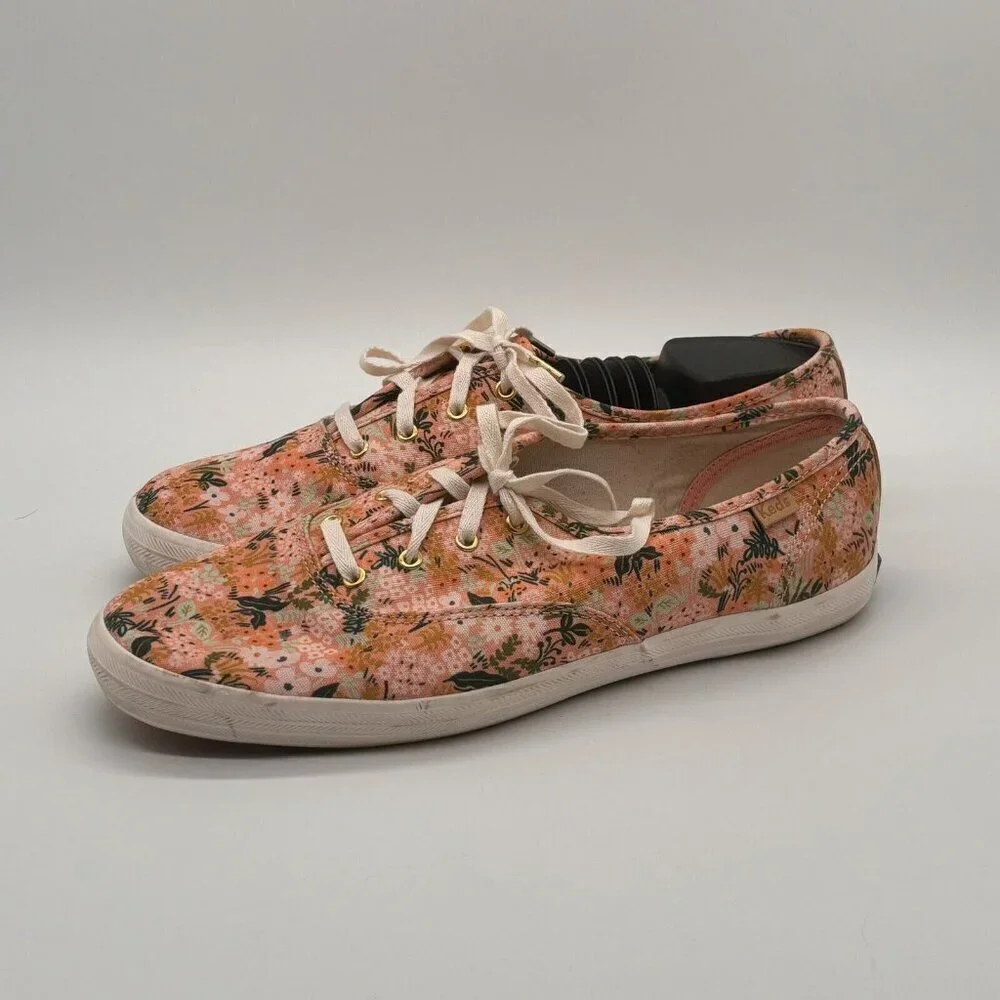 Keds x Rifle Paper Co Pink Floral Shoes Women Size 9.5 Pre-Owned - Good - Picture 3 of 10
